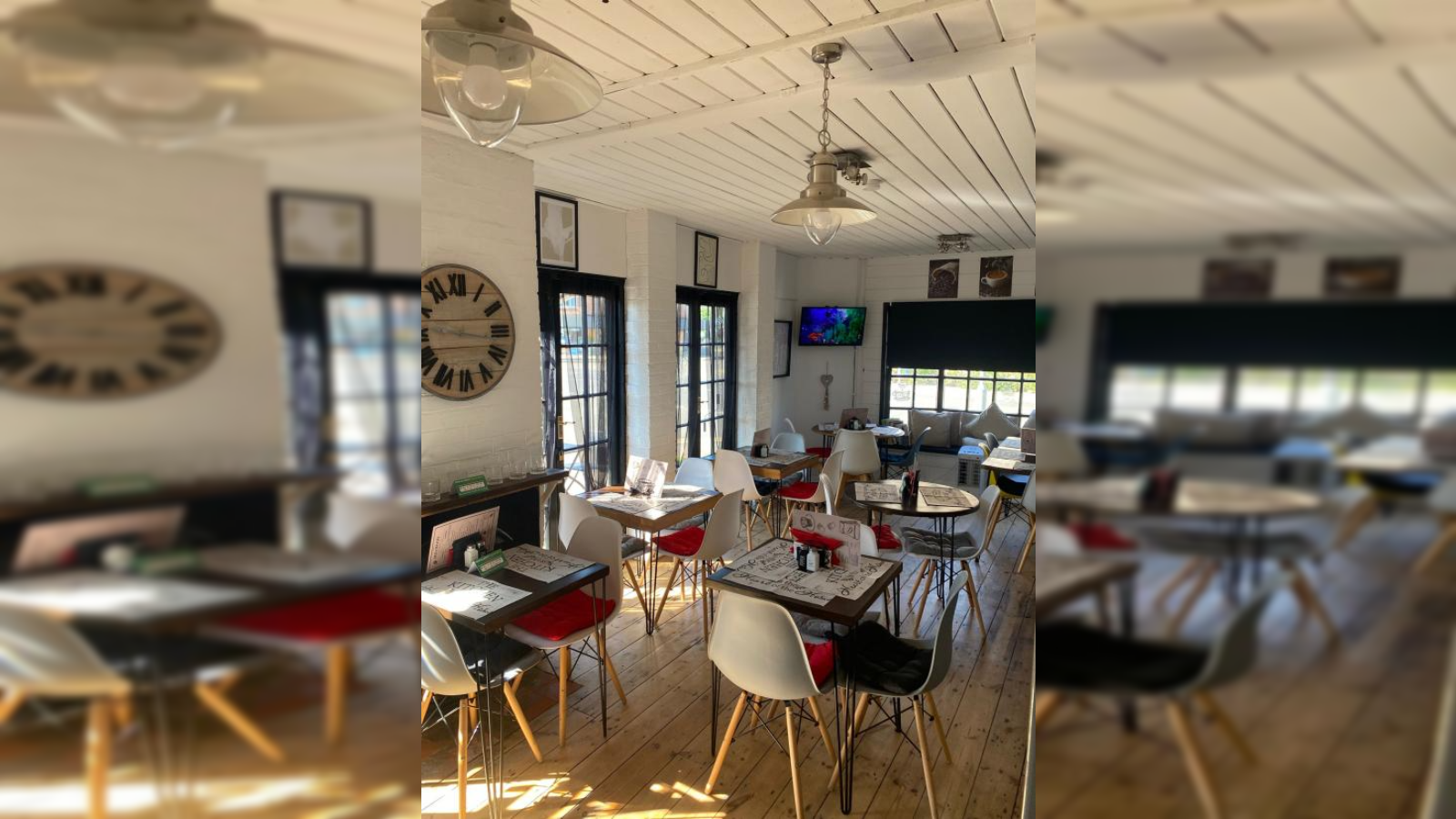 Private dining setup at The Millwood Café with tables arranged for special events and celebrations